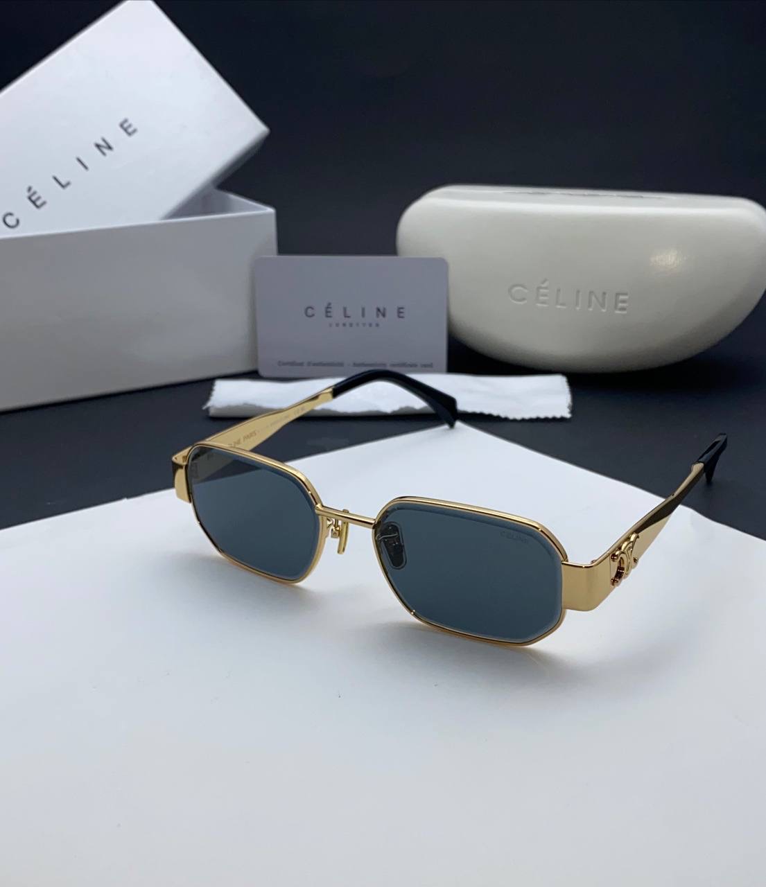 عینک آفتابی ترند زنانه سلین اصل رنگ مشکی طلاییی