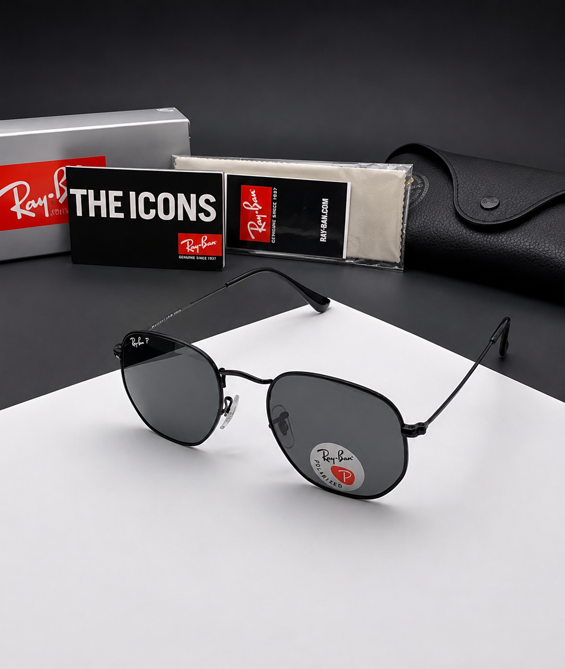 عینک افتابی ریبن مدلRayban rb3548p پلاریزه اورجینال